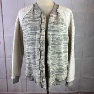 American Eagle Outfitters Cozy Longsleeve Zip Up Sweater Hooded Off White Size M